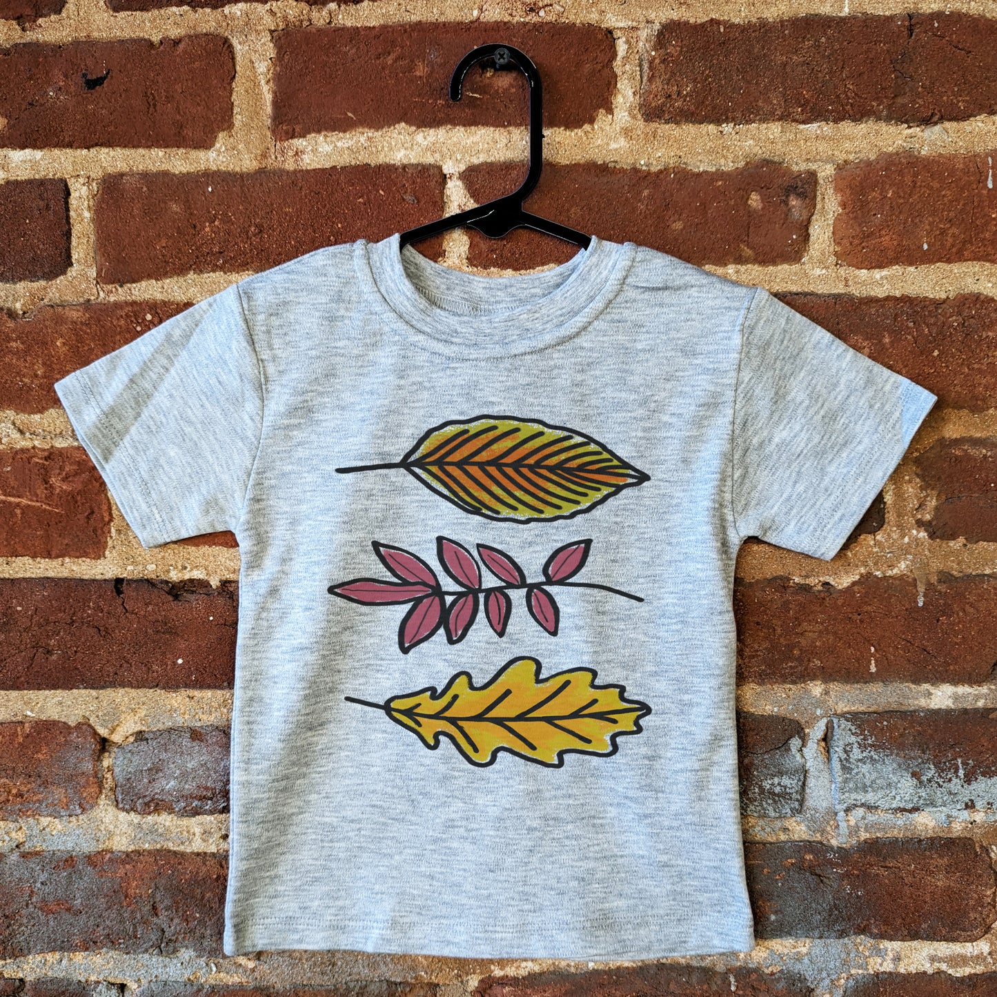 Three Leaves Autumn Nature Unisex Grey Toddler Youth Tee