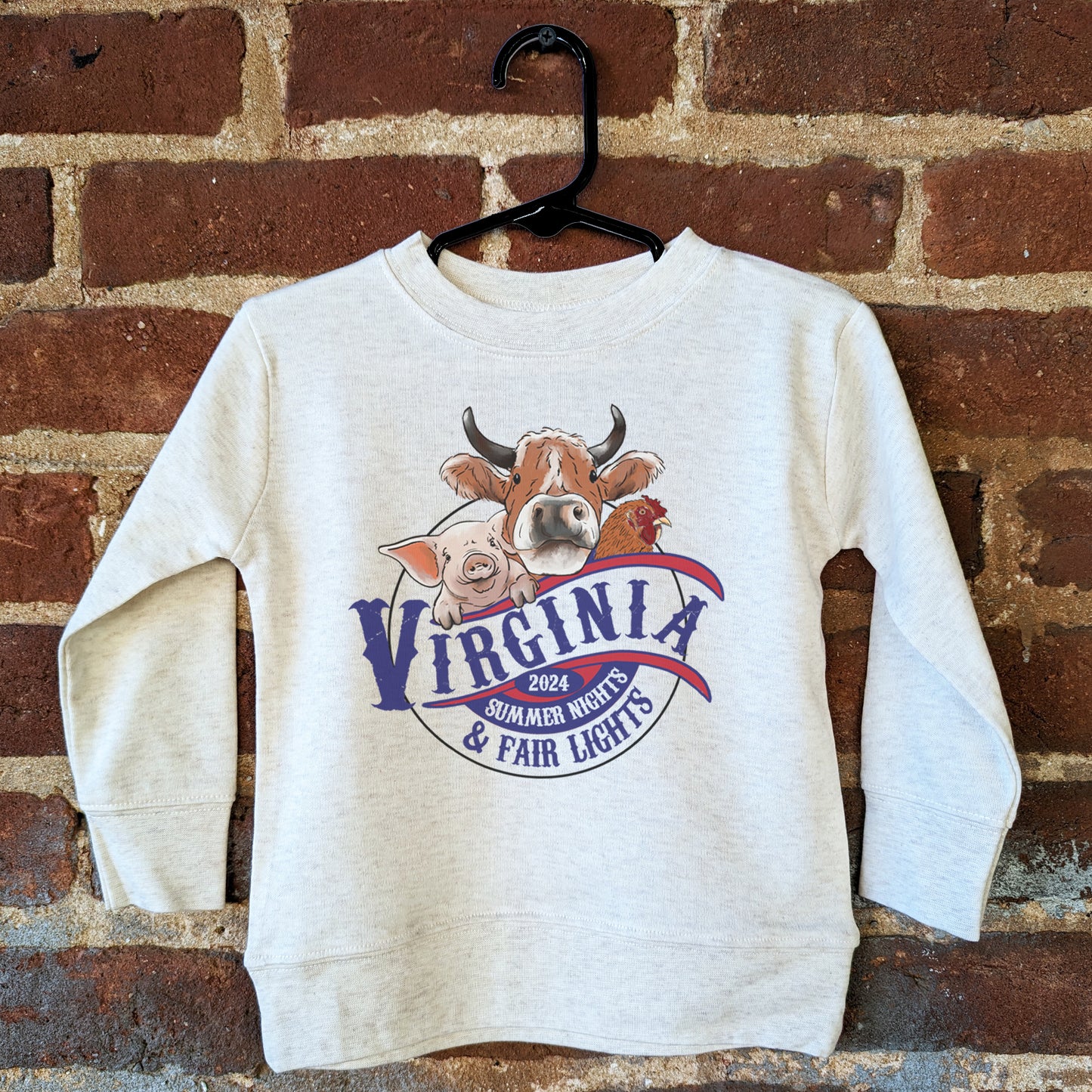 Retro Virginia State Fair Farm Animal Long Sleeve Fall Shirt for Kids