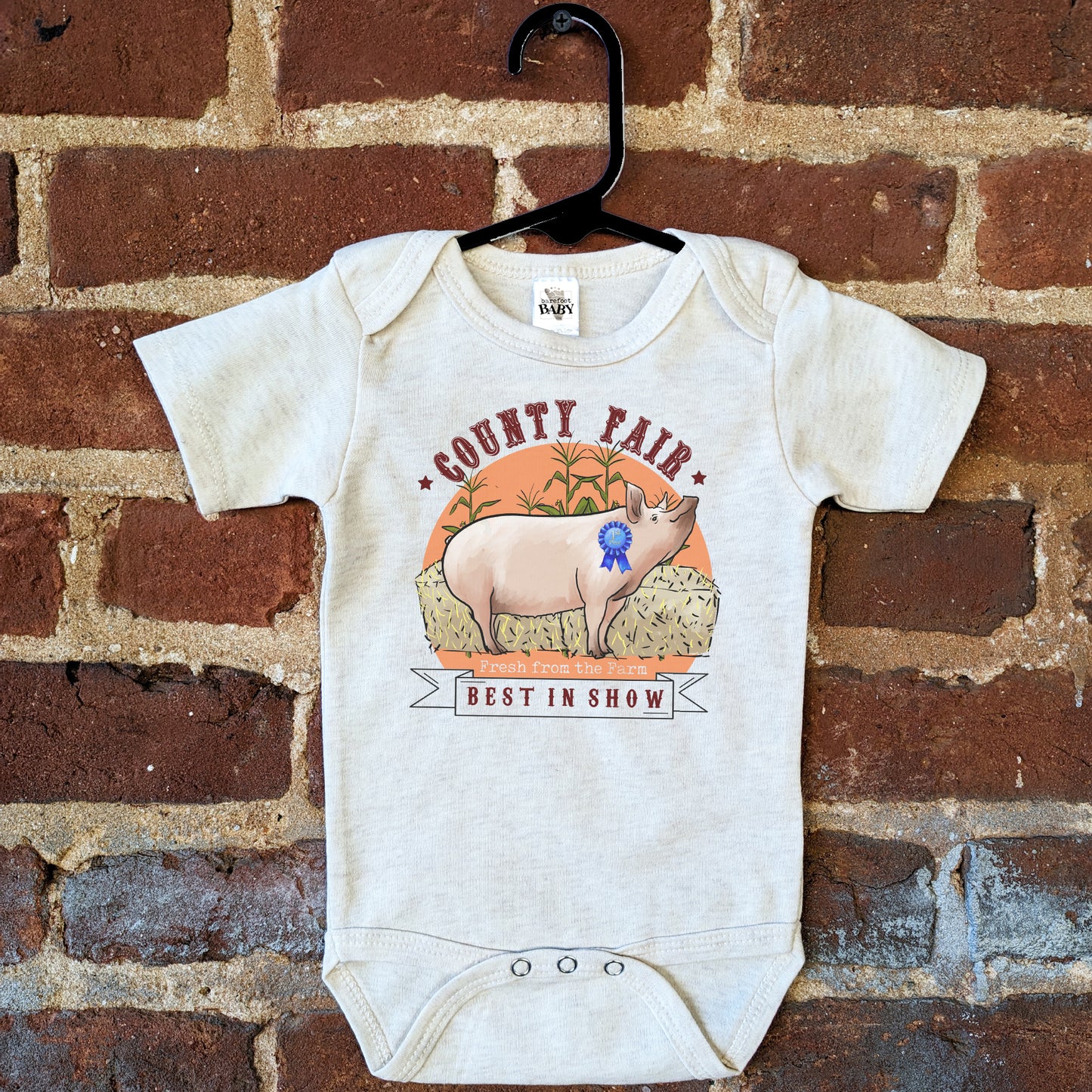 State Fair "best in show" Pig Baby Fall Body Suit