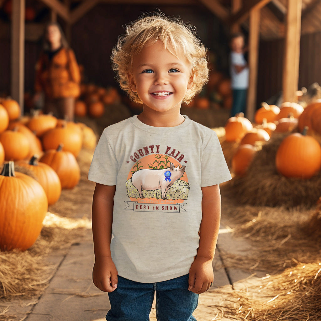 State Fair "best in show" Pig Fall Tee for Kids