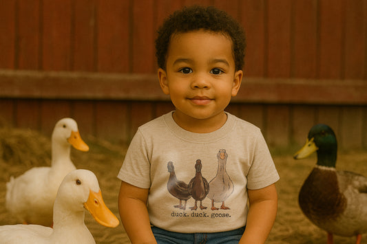 "duck. duck. goose" Toddler/Youth Beige tee