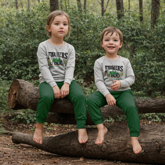 Growing Farmers Green Country Kids Sleep 'n Play Set | Size 2T through 5T | Includes Shirt & Joggers