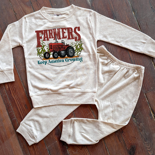 Growing Farmers Red Tractor Sleep 'n Play Set | Size 2T through 5T | Includes Shirt & Joggers