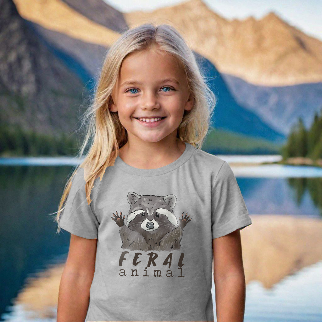 "Feral Animal" Realistic Woodland Raccoon Grey tee