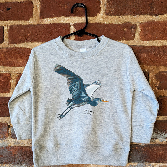 "Fly" Blue Heron Lake Life Summer Long Sleeve Shirt for Kids