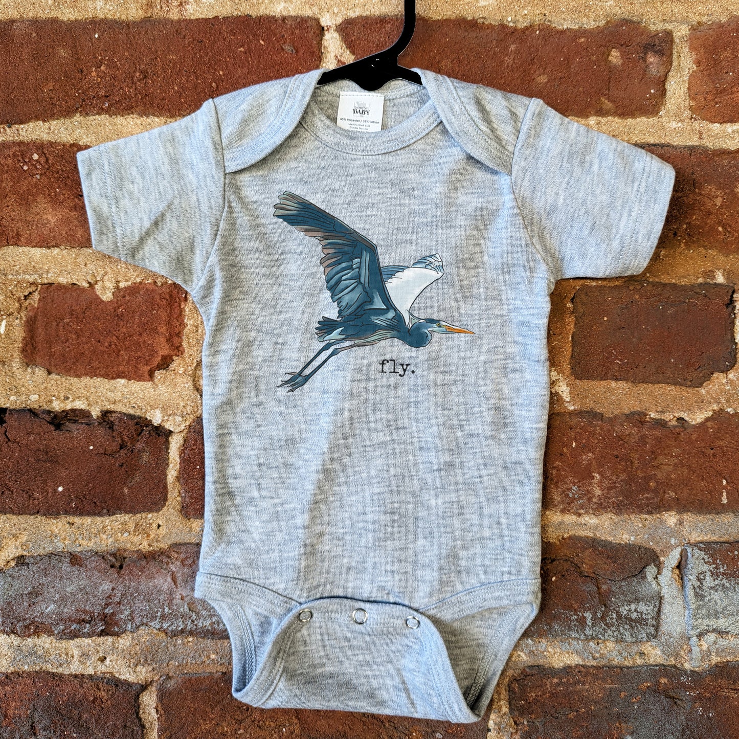 "Fly" Blue Heron Lake Life Body Suit for Newborns