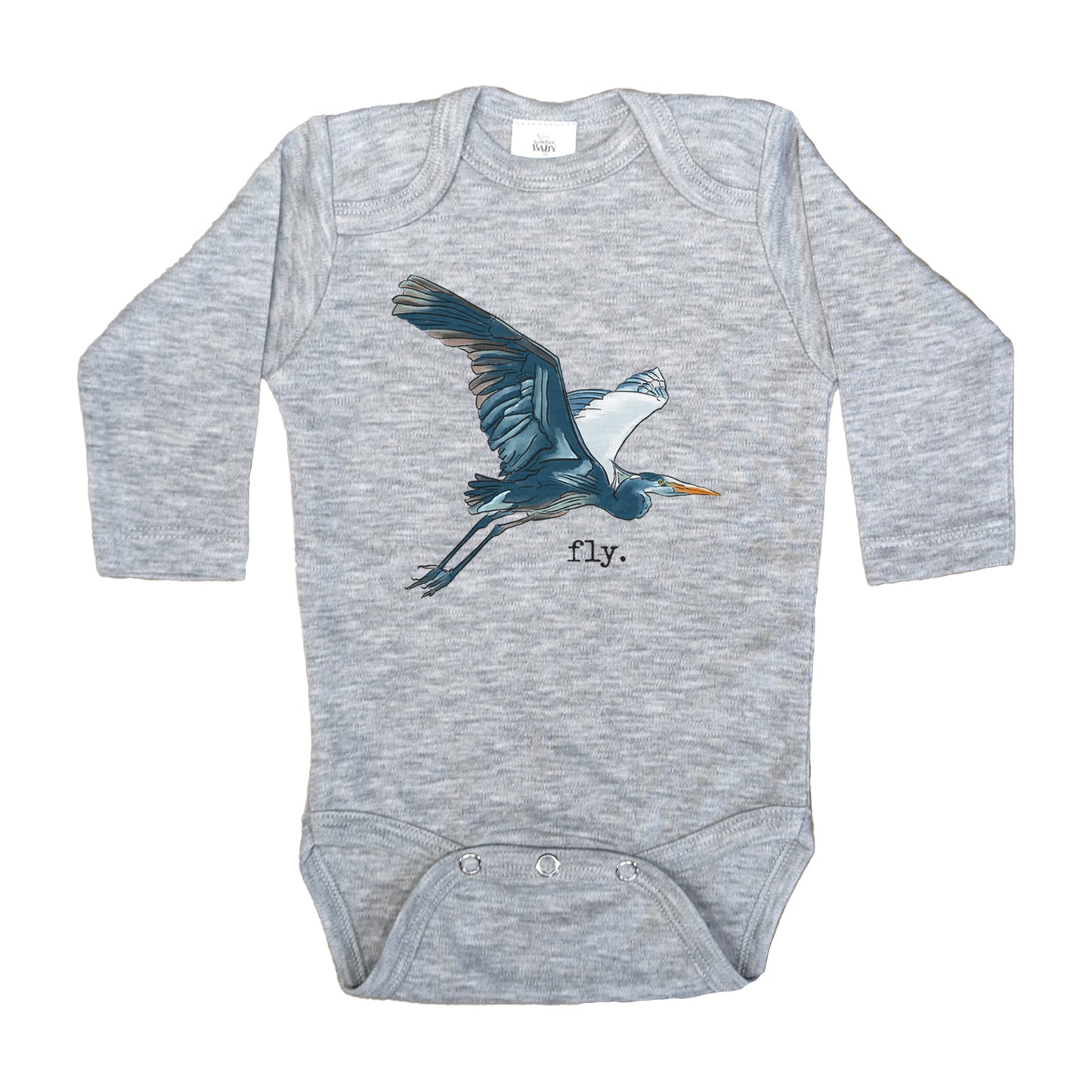 "Fly" Blue Heron Lake Life Body Suit for Newborns