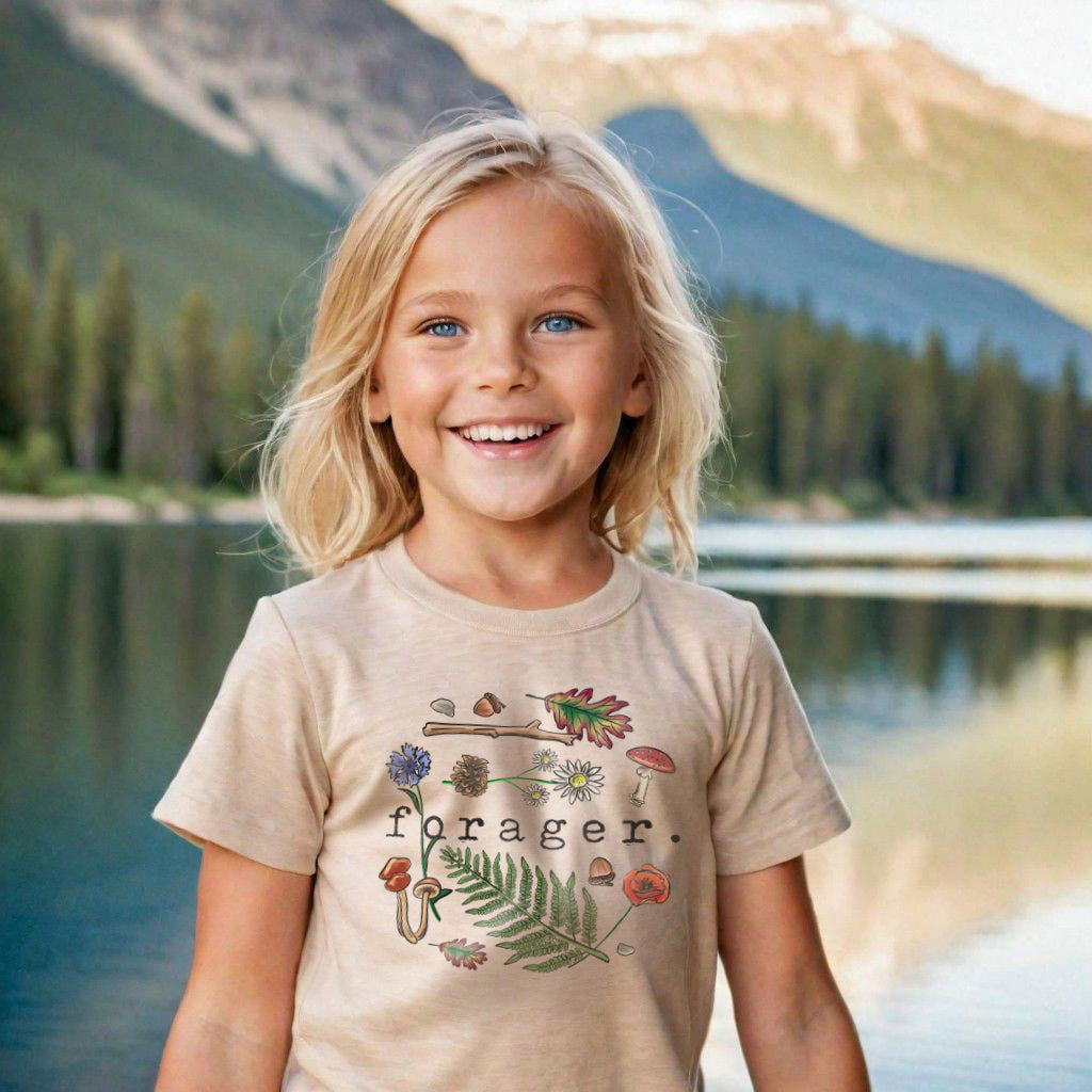 "Forager" Nature Loving Outdoor Enthusiast Design for Toddlers and Youth