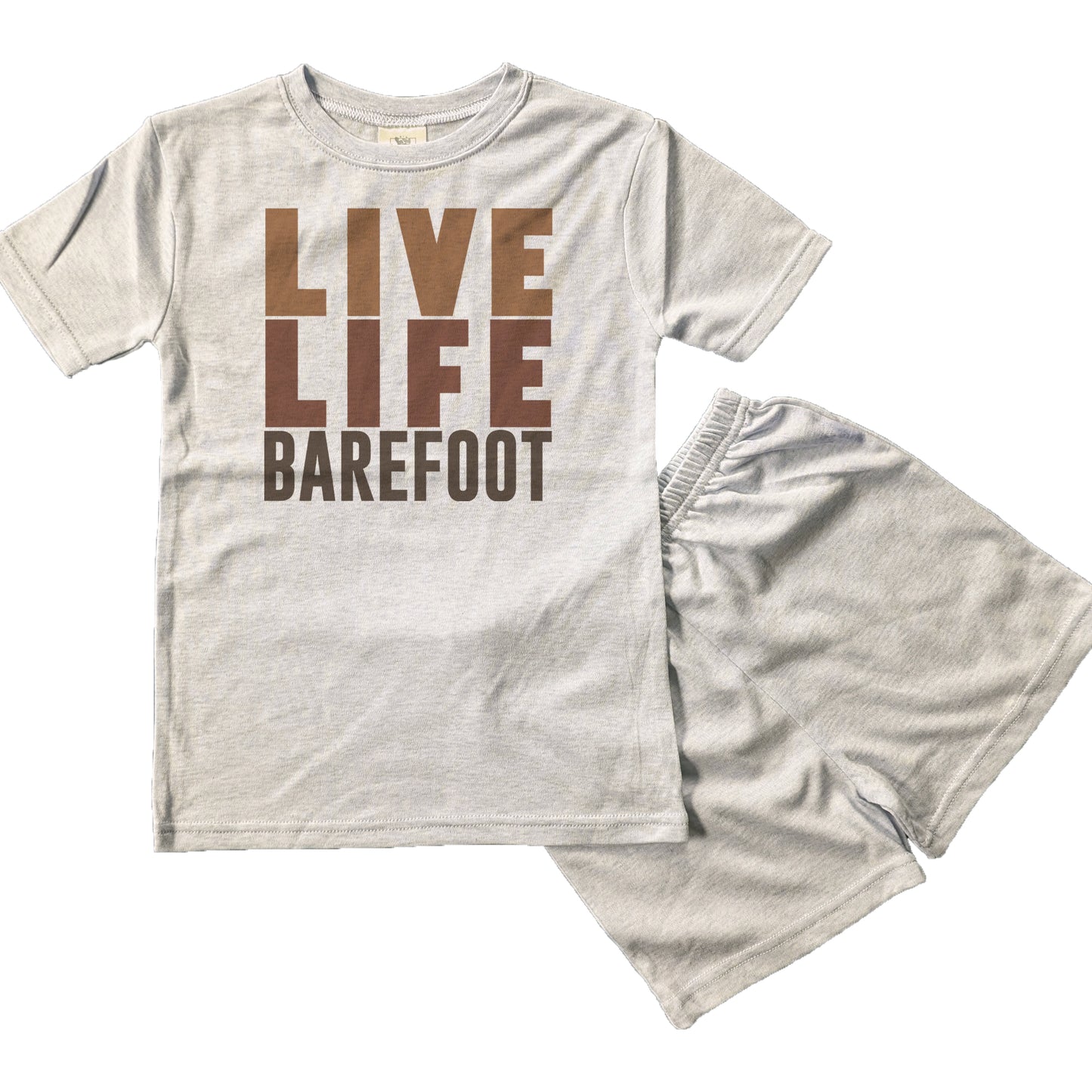 Live Live Barefoot Nature Adventure Sleep 'n Play Set | Size 2T through XS | Includes Shirt & Shorts