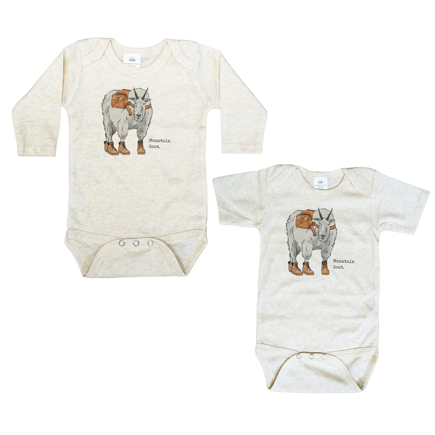 "Mountain Goat" Beige Baby Body Suit