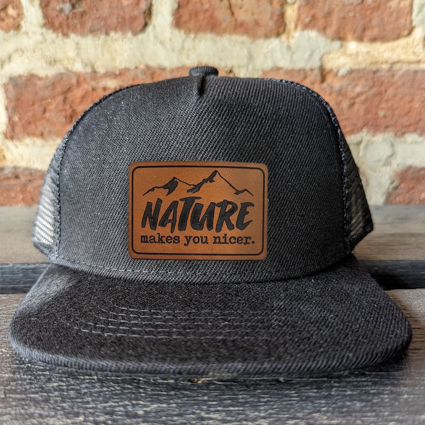 "Nature Makes you Nicer" Mesh Back Trucker Hat for Outdoor Explorers | Youth Size | FOUR Color Options