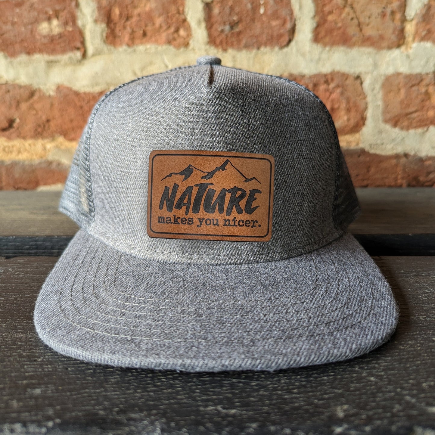 "Nature Makes you Nicer" Mesh Back Trucker Hat for Outdoor Explorers | Youth Size | FOUR Color Options