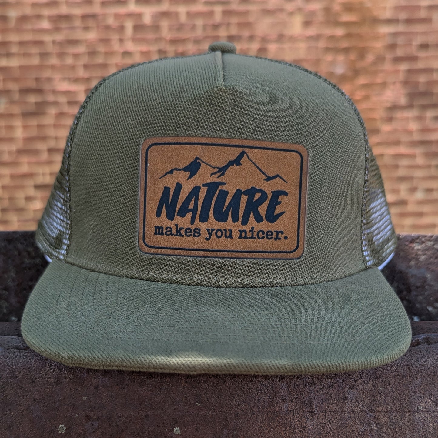 "Nature Makes you Nicer" Mesh Back Trucker Hat for Outdoor Explorers | Youth Size | FOUR Color Options