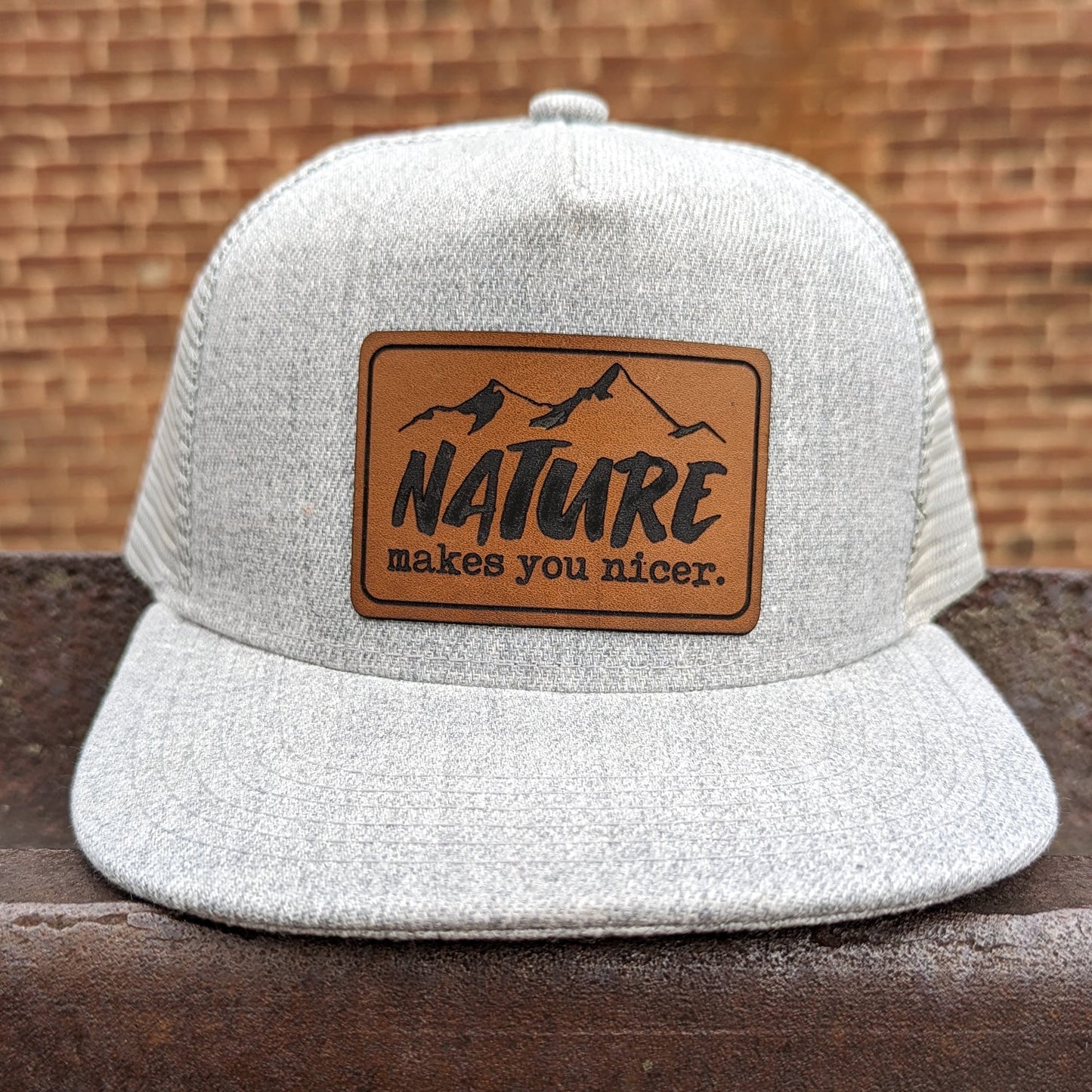 "Nature Makes you Nicer" Mesh Back Trucker Hat for Outdoor Explorers | Youth Size | FOUR Color Options