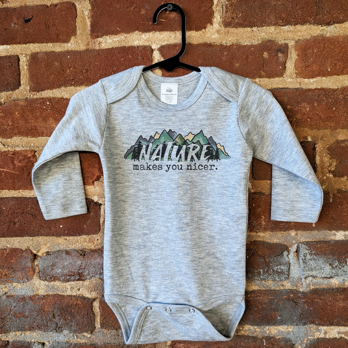 "Nature Makes you Nicer" Baby Boy Mountain Body Suit