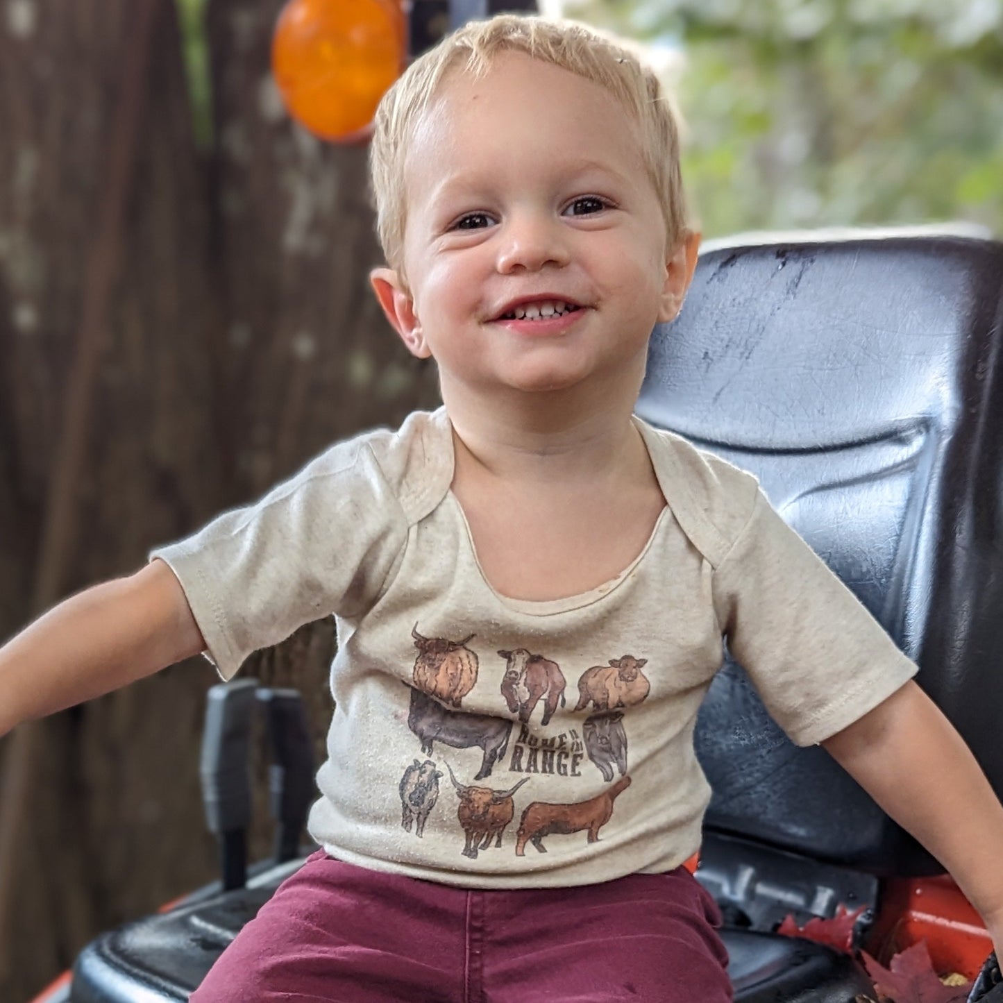 "Home on the range" Beige Baby Body Suit | Western Line