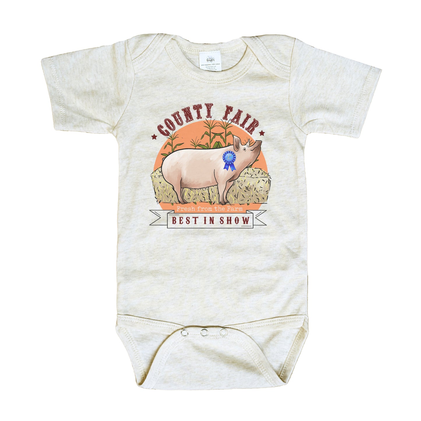 State Fair "best in show" Pig Baby Fall Body Suit