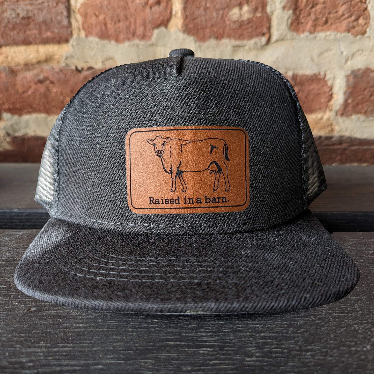 "Raised in a barn Cow" Mesh Back Trucker Hat | Youth Size | FOUR Color Options
