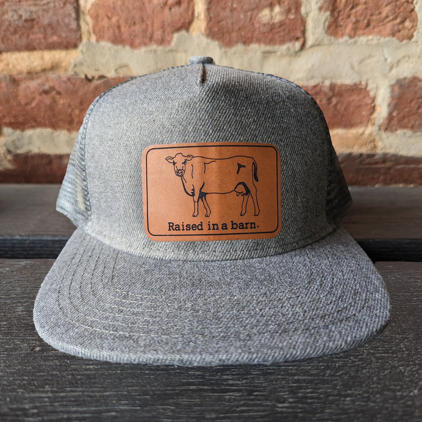 "Raised in a barn Cow" Mesh Back Trucker Hat | Youth Size | FOUR Color Options