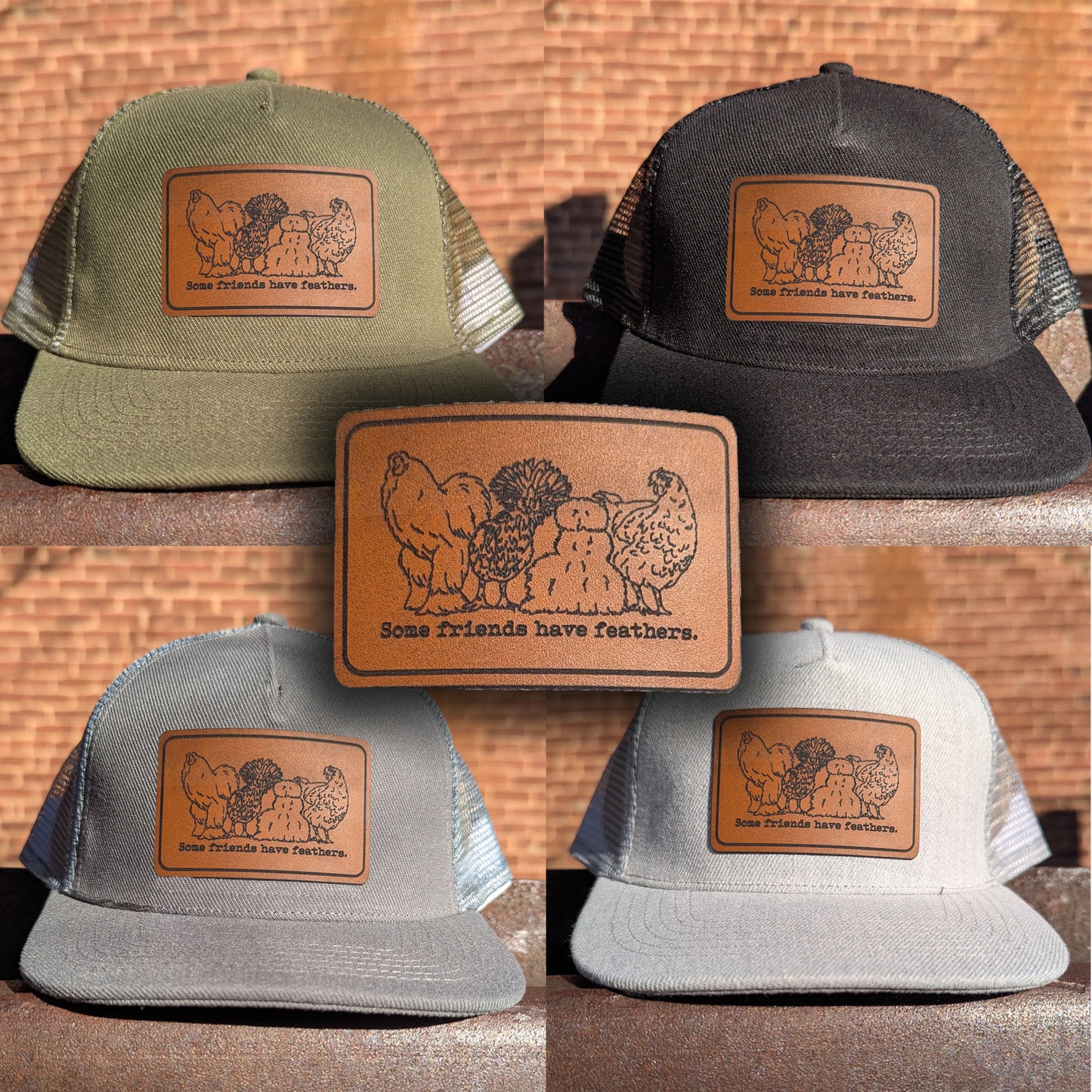 "Some Friends have Feathers" Chicken Trucker Hat | FOUR Color Options