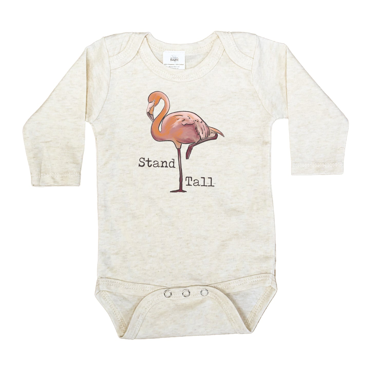 "Stand Tall" Flamingo Baby Body Suit Summer Beach Toddler