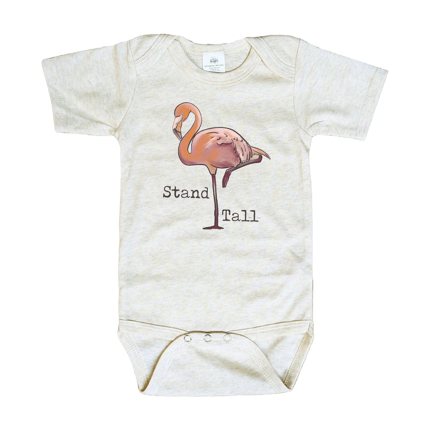 "Stand Tall" Flamingo Baby Body Suit Summer Beach Toddler