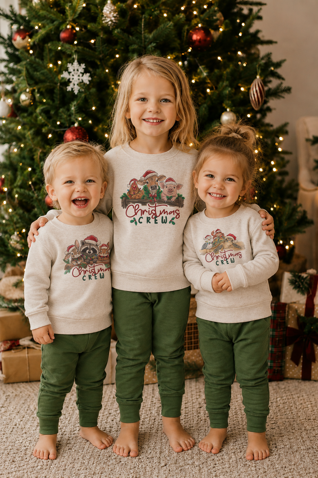 "Christmas Crew" Beach Theme Holiday Pajama Set