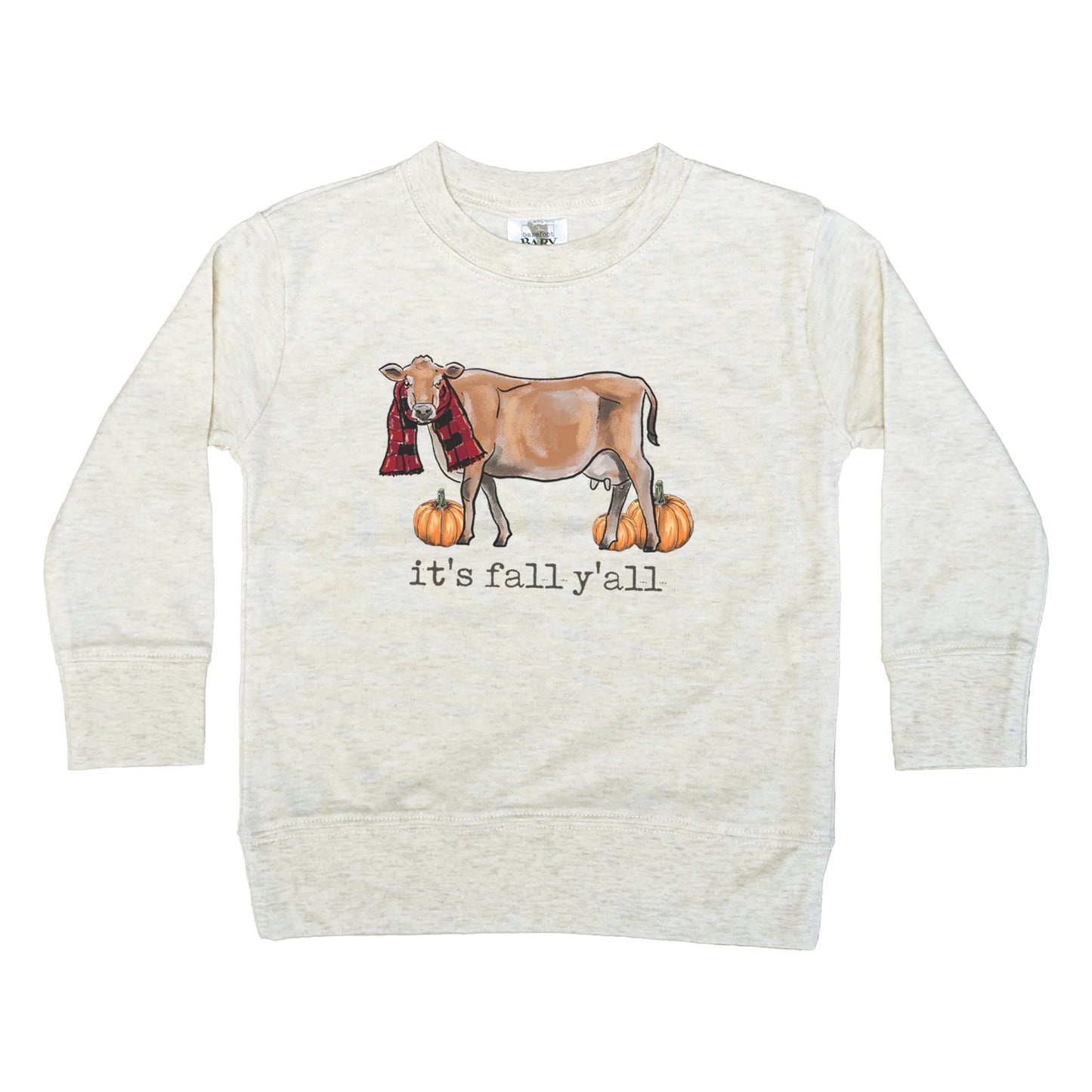 "It's fall y'all" Cow Long Sleeve Shirt for Toddlers and Youth