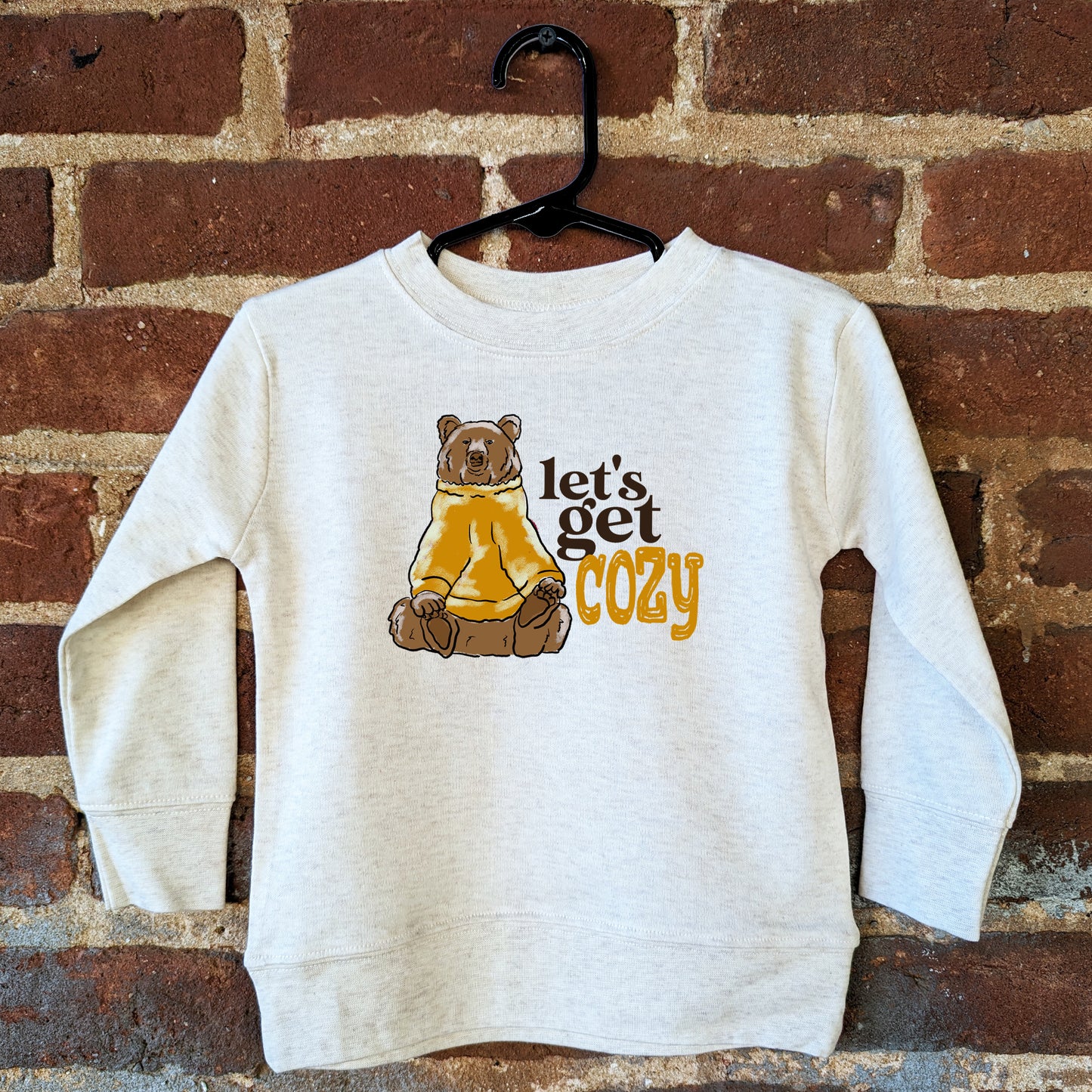 "Let's Get Cozy" Woodland Bear Fall Long Sleeve Tee
