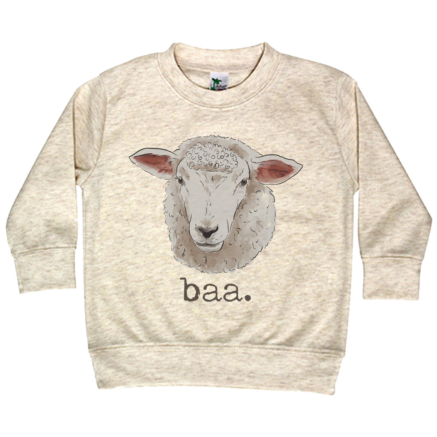 "baa" Sheep Beige Toddler/Youth Long Sleeve Shirt