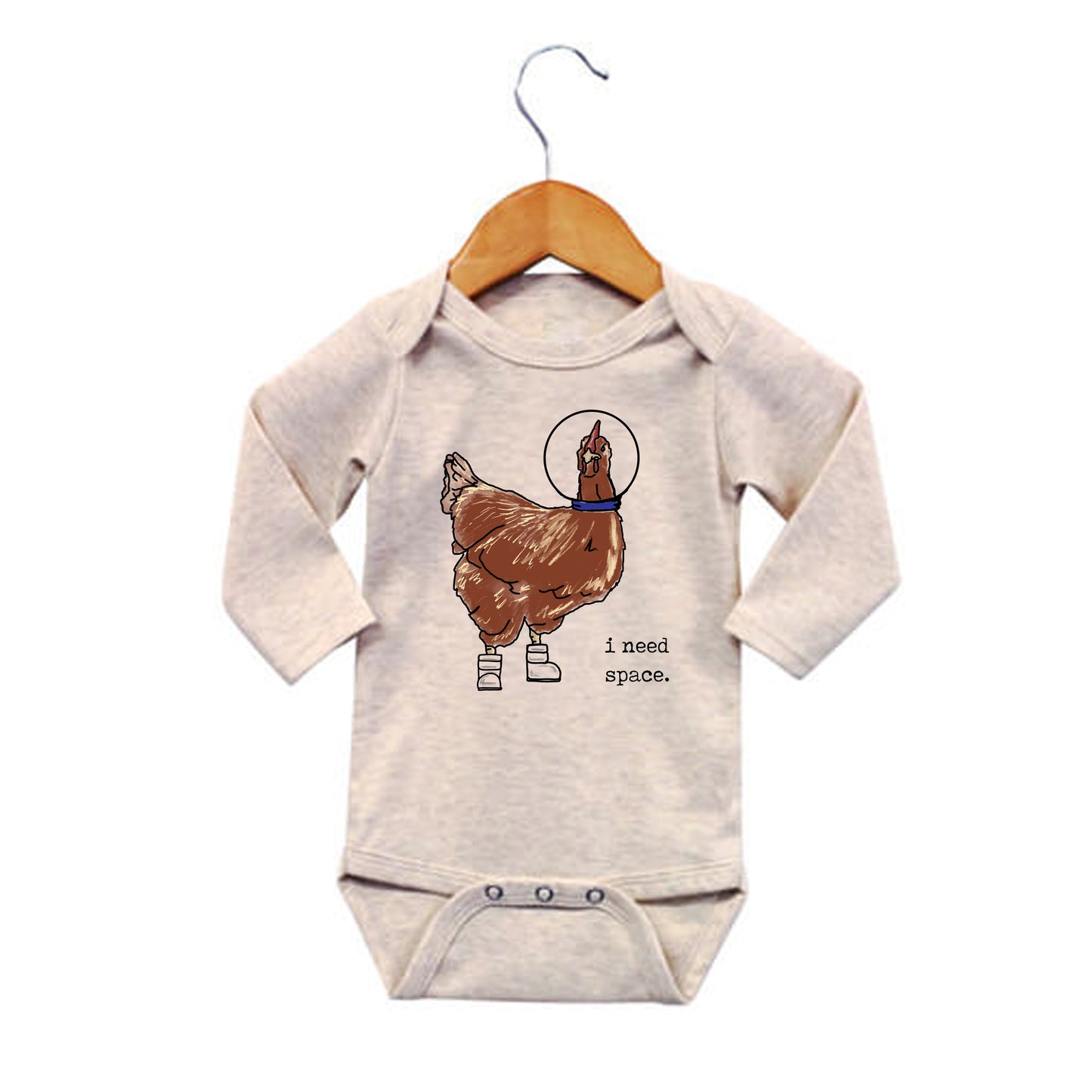 "I need space" CHICKEN Baby Onesie | Farm Animals in Space
