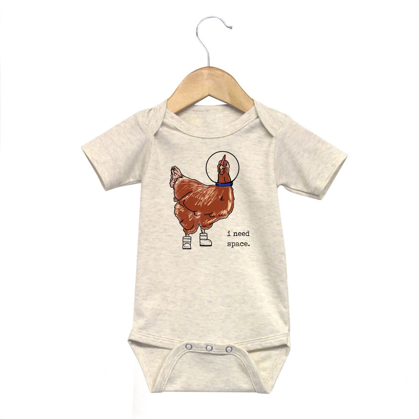 "I need space" CHICKEN Baby Onesie | Farm Animals in Space