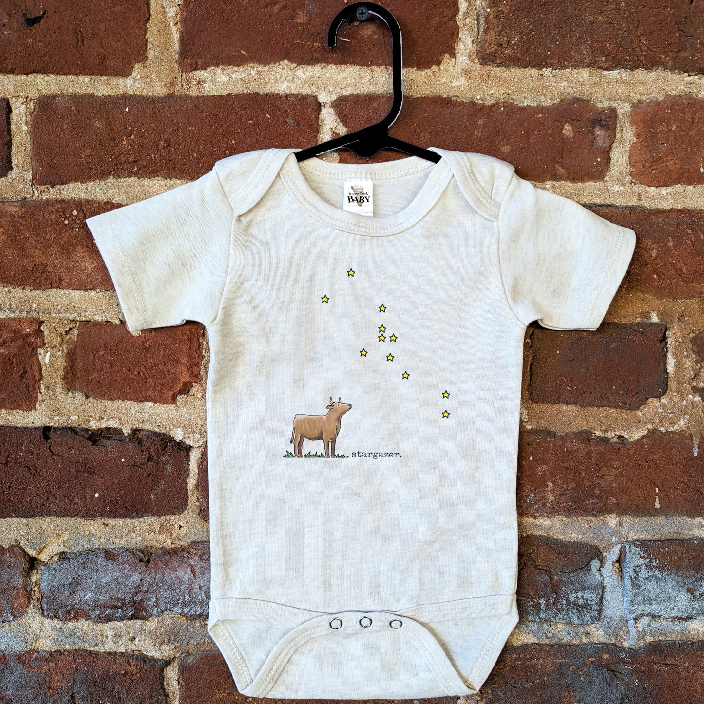 Stargazer Cow Baby Onesie | Farm Animals in Space