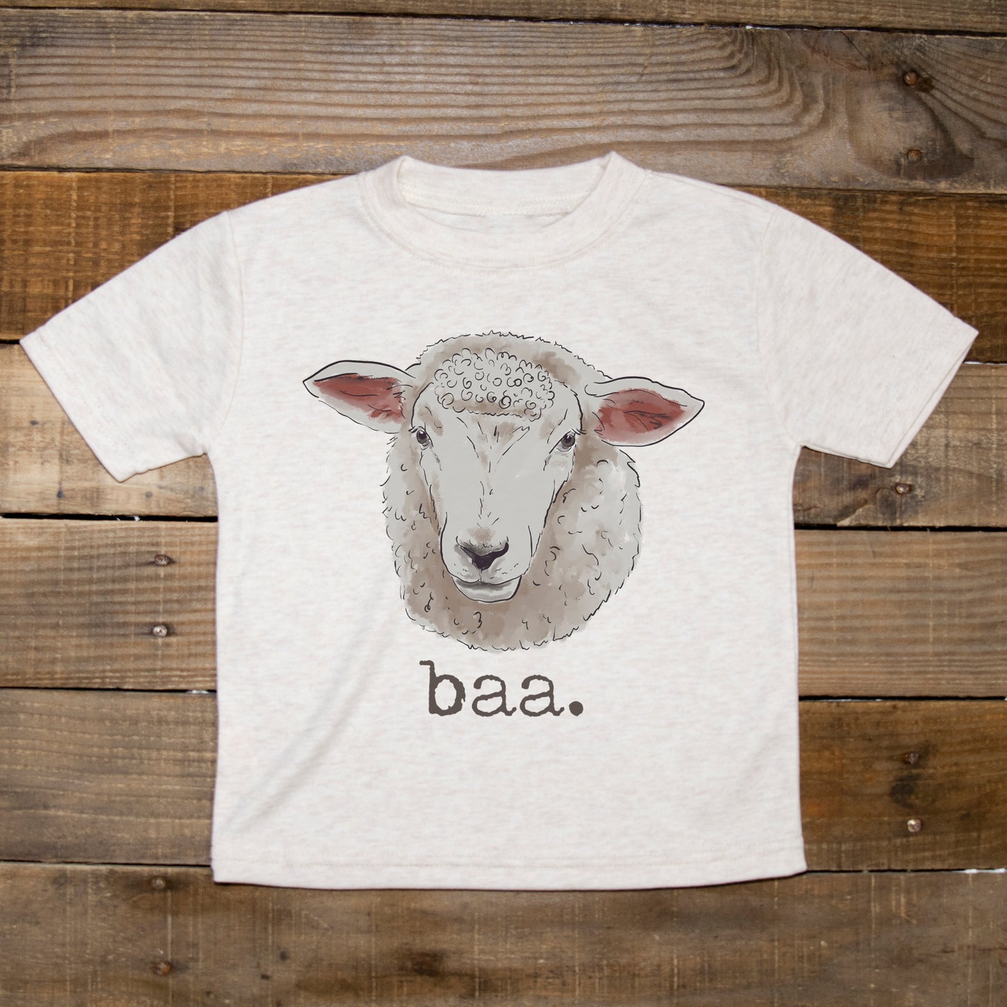 "Baa" Sheep Beige Toddler/Youth Tee