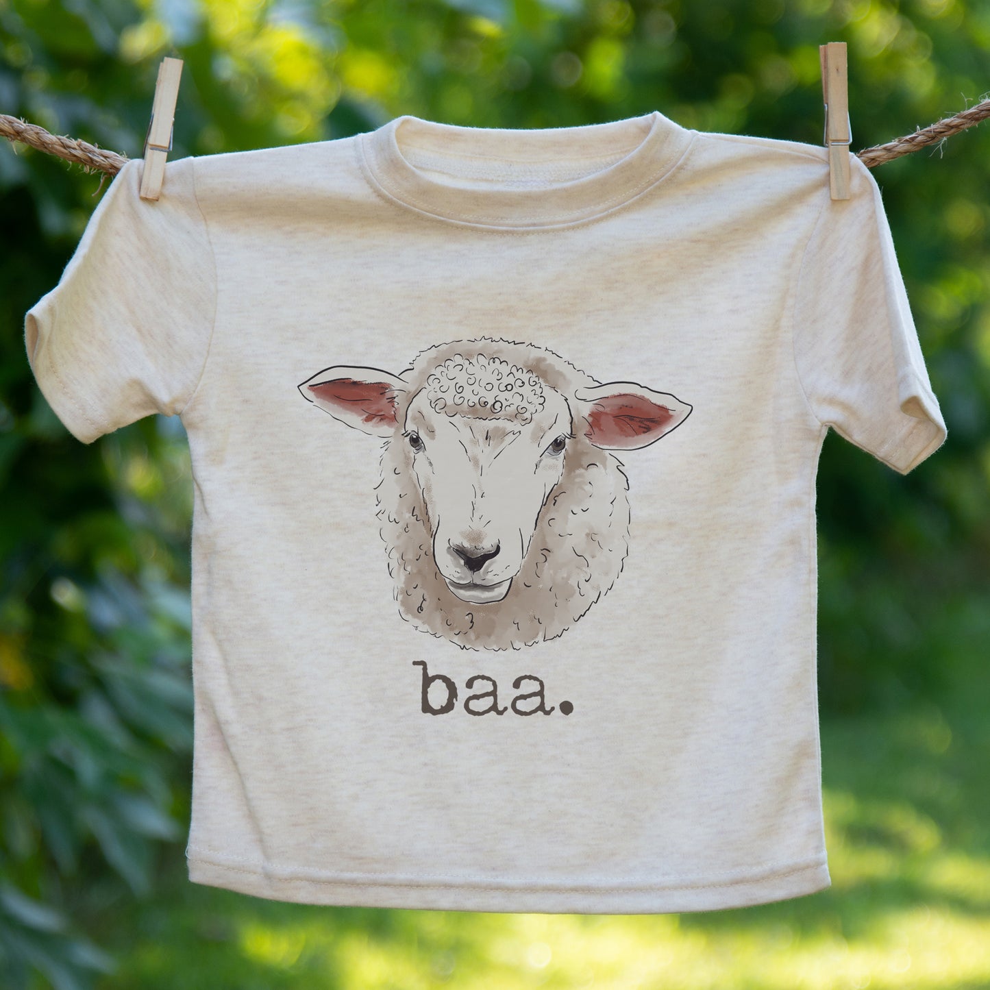 "Baa" Sheep Beige Toddler/Youth Tee