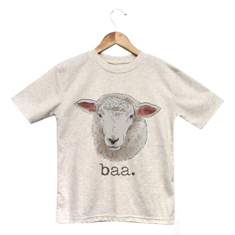 "Baa" Sheep Beige Toddler/Youth Tee