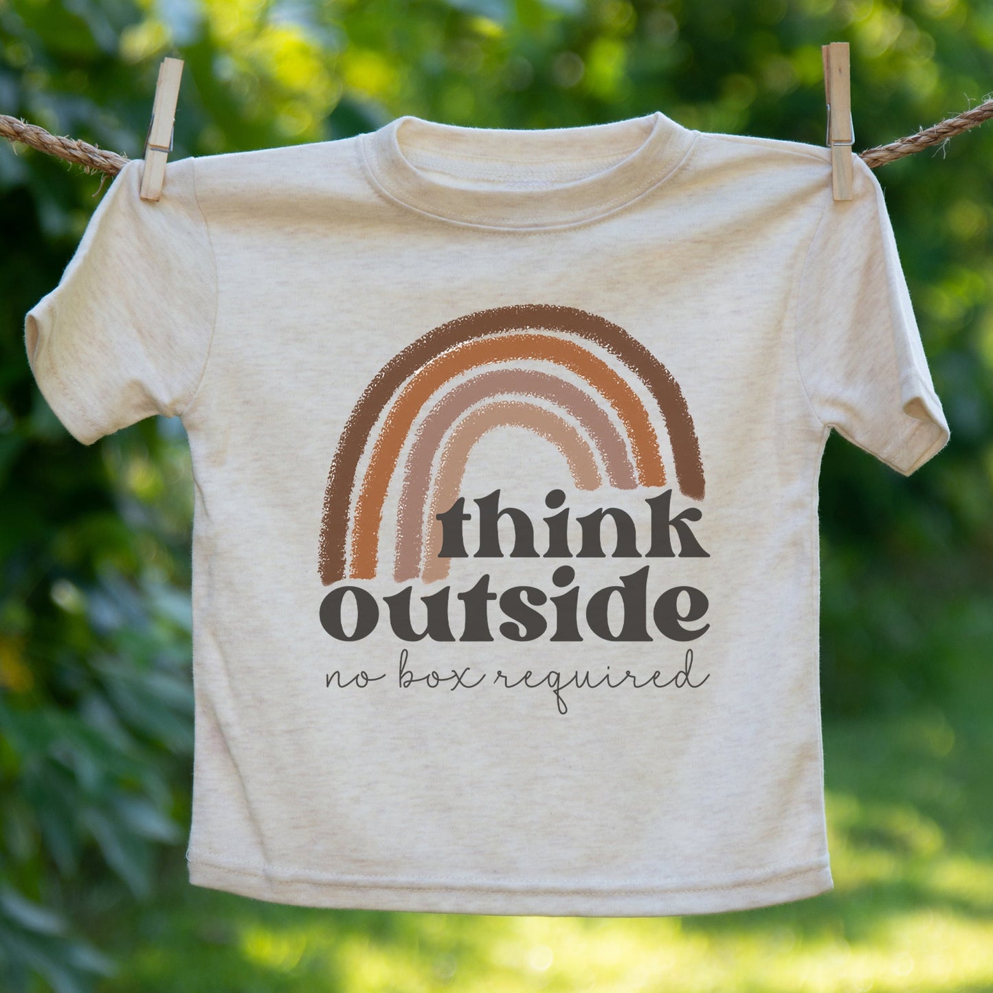 "think outside no box required" Child tee