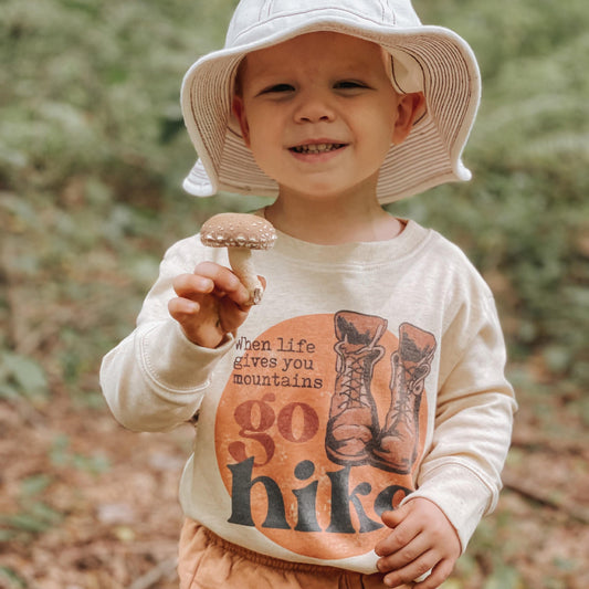 "When life gives you mountains go hike" Super Soft Toddler Shirt
