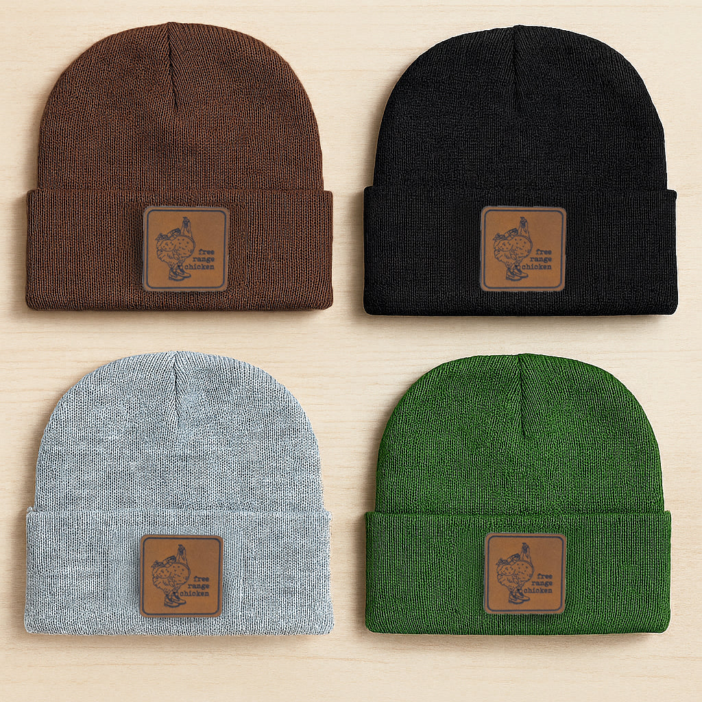 "Free Range Chicken" Kid Beanie Toboggan Winter Hat | 4 Colors