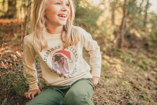 "Filthy Animal" Country Western Goat Kid Long Sleeve tee