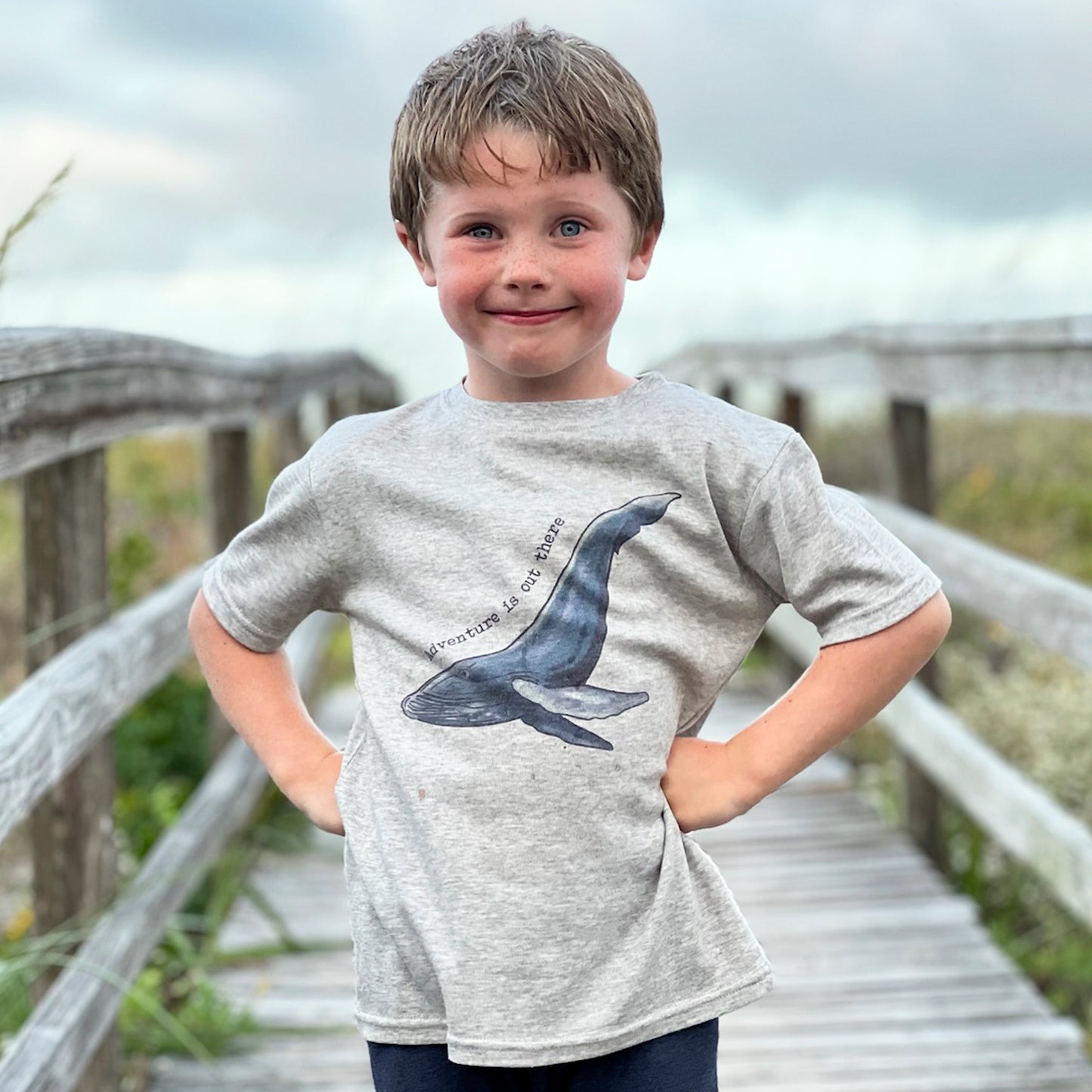 Adventure is out there Beach Whale Tee Toddlers and Youth