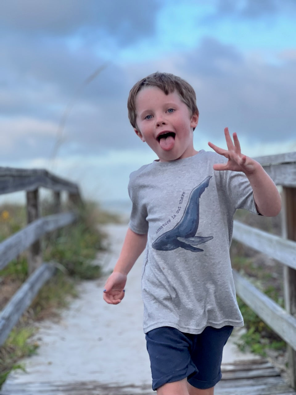Adventure is out there Beach Whale Tee Toddlers and Youth