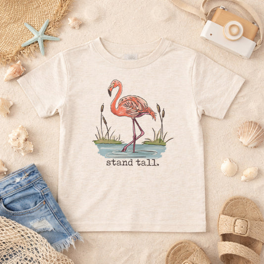 "Stand Tall" Flamingo Beach Summer Tee