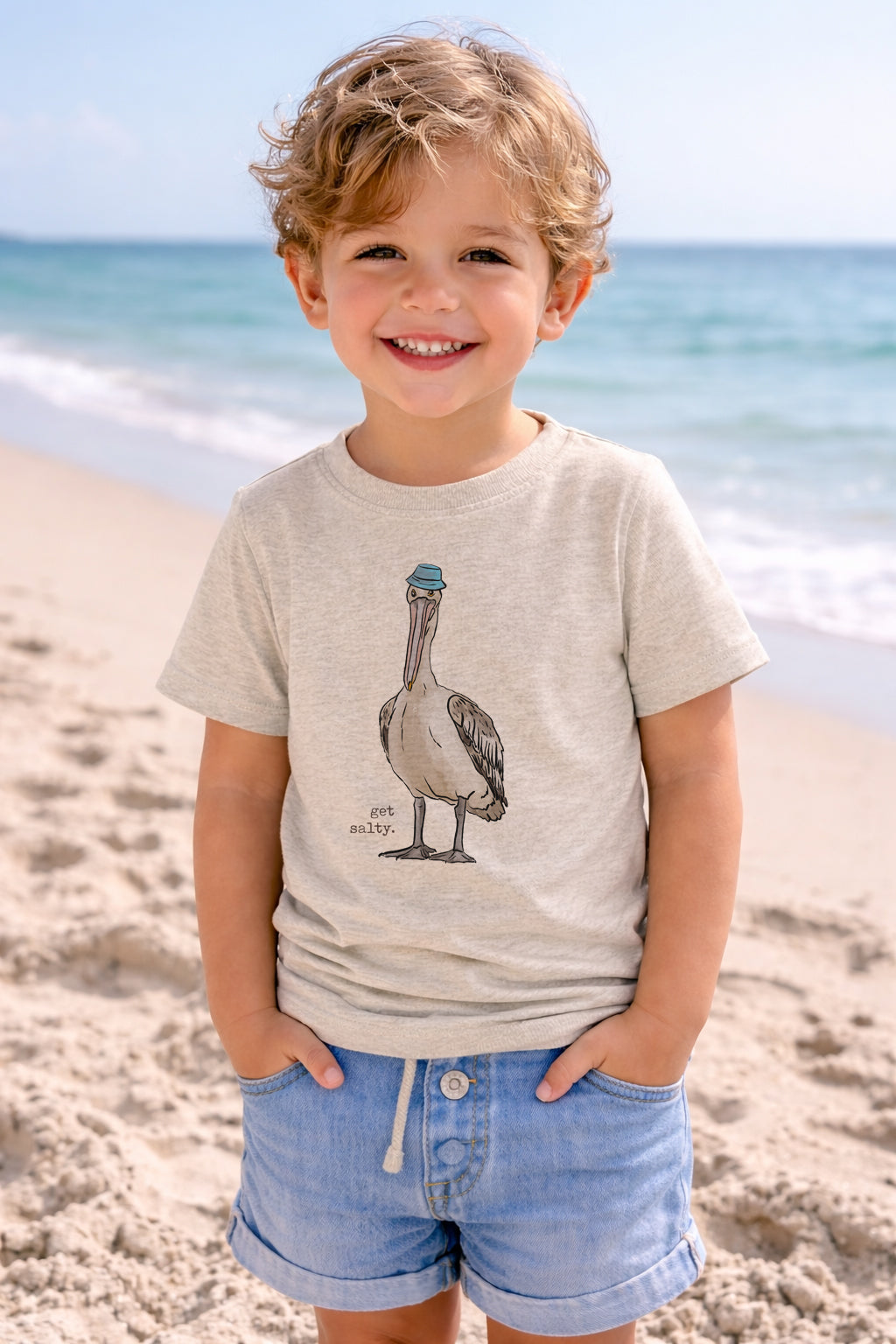 "Get Salty" Pelican Beach Kid's Summer Tee