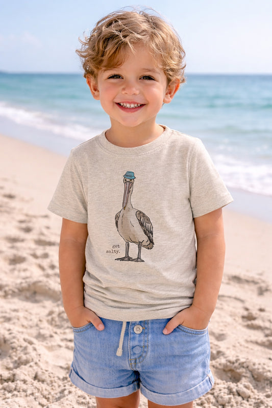 "Get Salty" Pelican Beach Kid's Summer Tee