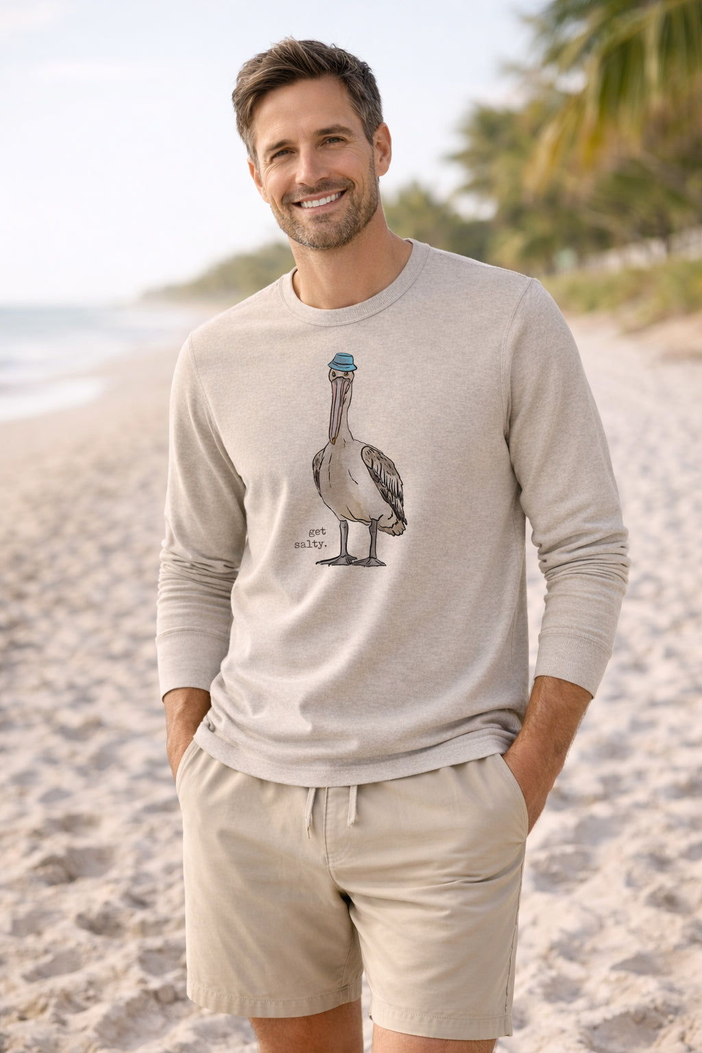 Adult "Get Salty" Pelican in a bucket hat Shirt