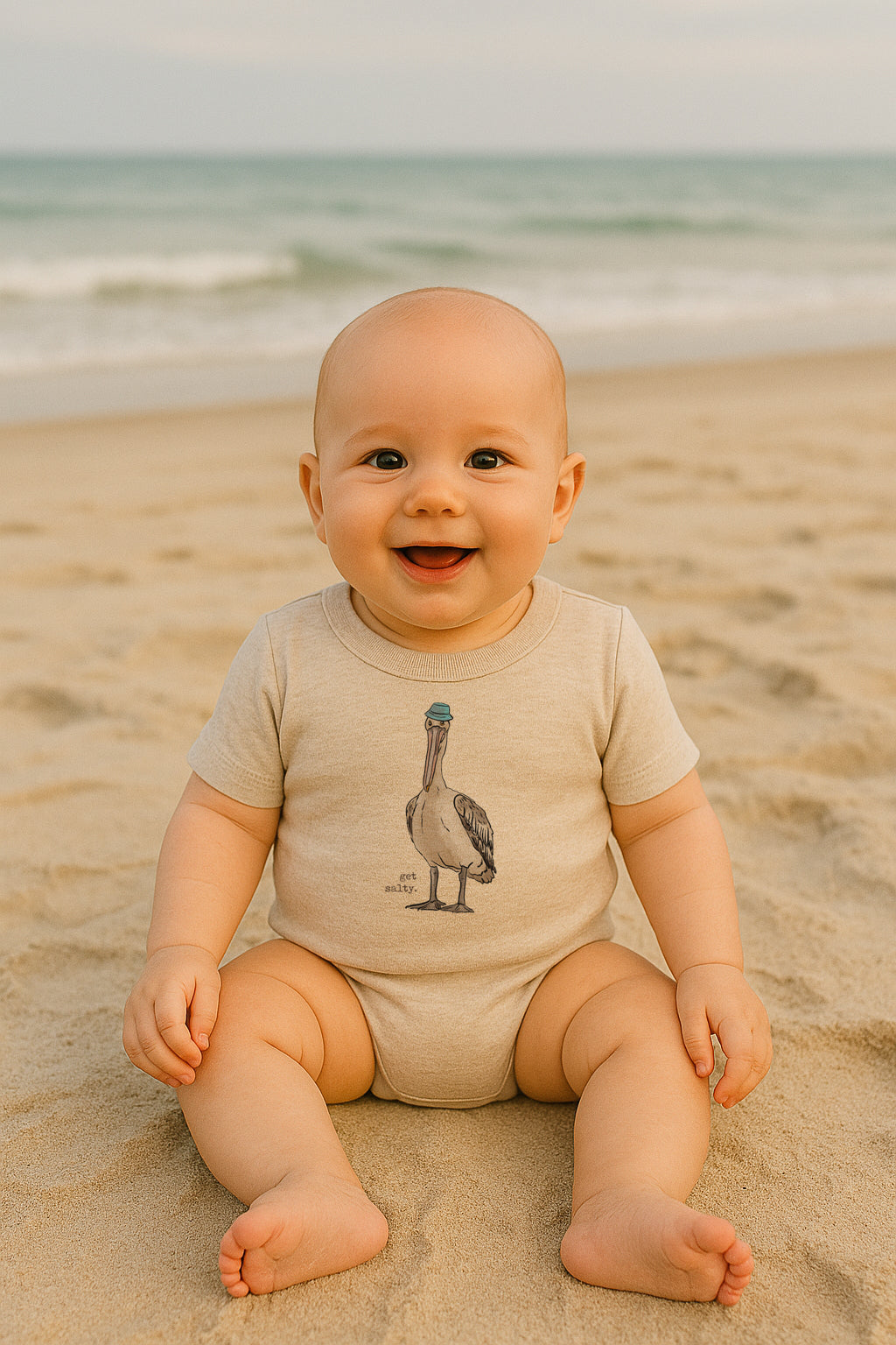 "Get Salty" Pelican Beach Baby Body Suit