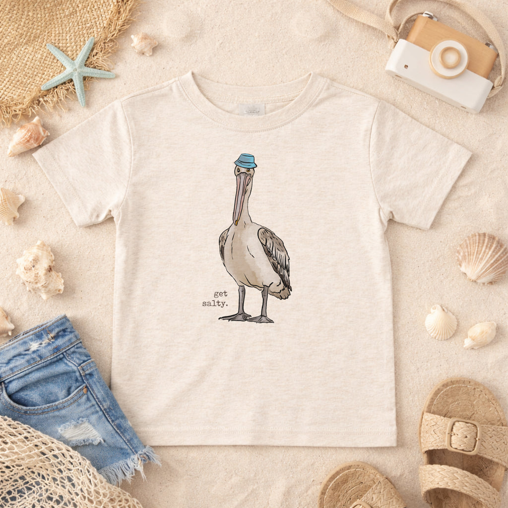 "Get Salty" Pelican Beach Kid's Summer Tee