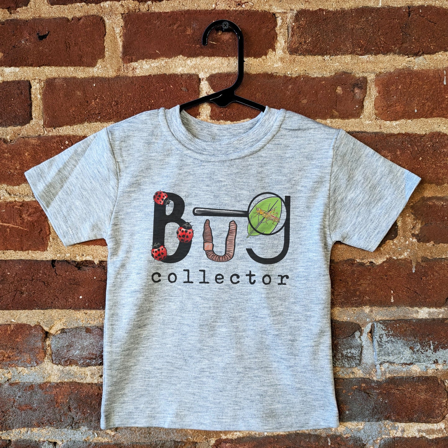 "Bug Collector" Grey Toddler and Youth T-shirt for Bug Enthusiasts