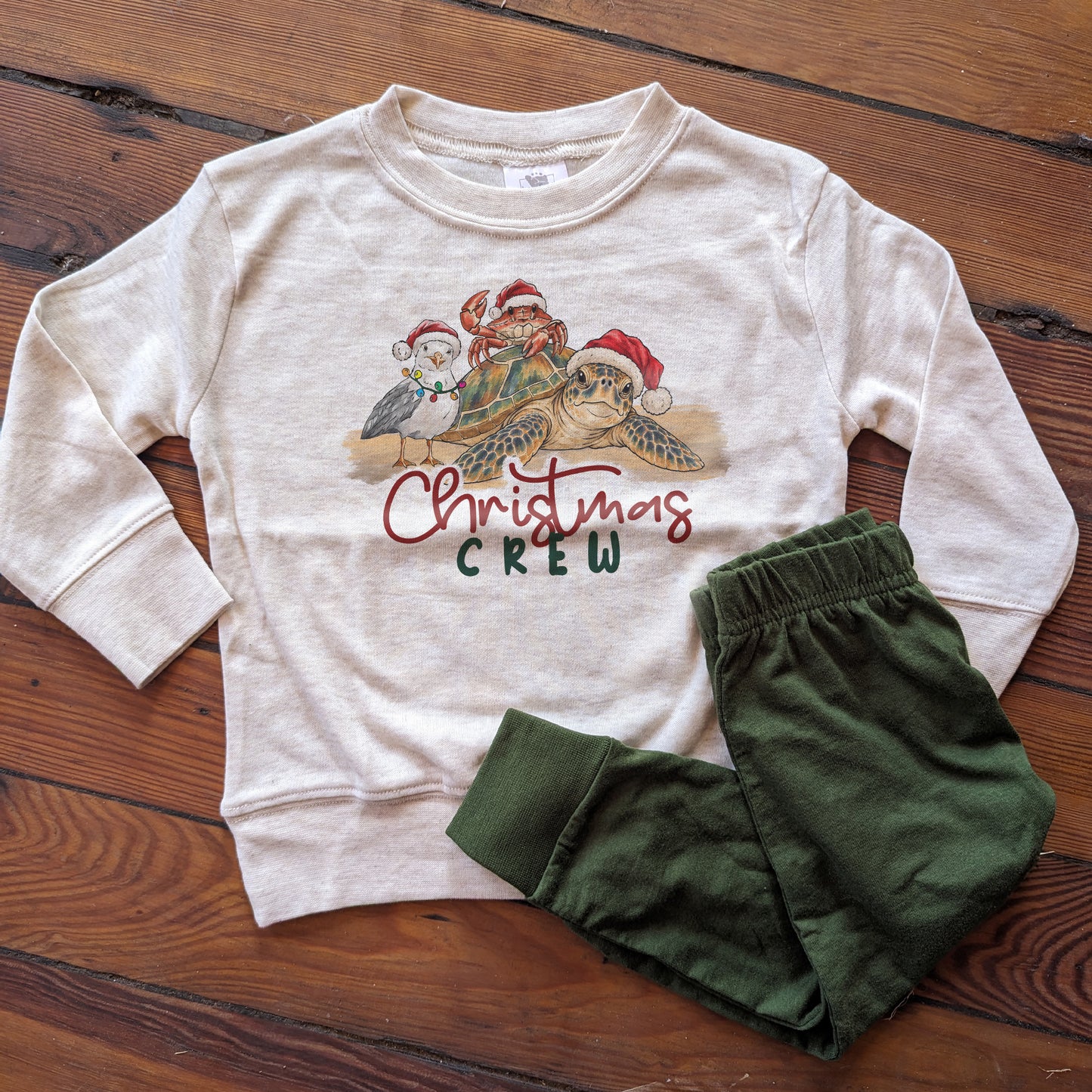 "Christmas Crew" Beach Theme Holiday Pajama Set